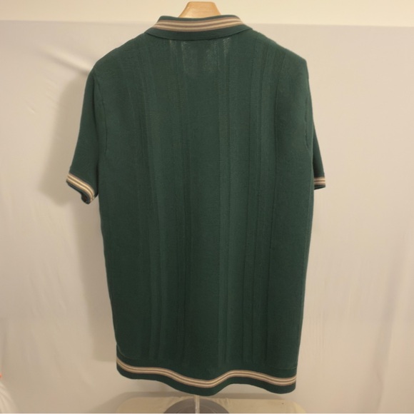 Express Tipped Short Sleeve Sweater Polo Green - Men’s Large - Picture 5 of 5